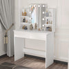White Dressing Table With Hollywood LED Mirror and Stool Vanity Makeup Desk