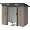 Outdoor Garden Storage Shed for Patio Bike Grey Wood Grain Sloped Roof