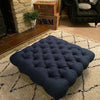 90cm x 90cm Chesterfield Footstool Square Upholstered Coffee Table Fabric Pouffe