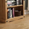 Corona Tall Bookcase Large Display Unit Solid Mexican Pine Wood By Home Discount