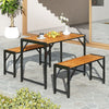 3-Pieces Patio Dining Set for 4 People-Natural
