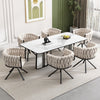 6PC Swivel Velvet Dining Chairs Rotatable Metal Legs Kitchen Chairs Modern Beige