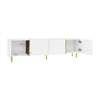 Modern High Gloss White Coffee Table & TV Cabinet Combination Set Storage Unit