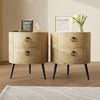 Round Side Table with Drawers Night Stand Storage Accent End Table Bedside Table