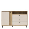 1-Door 3-Drawer Chest - Modern Storage Unit, Wooden Frame, Stylish Design