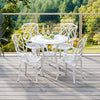 Patio Cast Aluminum Dining Table & Chair Set, 5 Piece Outdoor Bistro Set