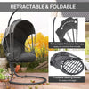 Hanging Egg Chair Swing Hammock Chair with Stand Cushion Retractable Canopy Grey