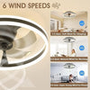 40cm Ceiling Fan with Light and Remote 6 Speeds Dimmable Quiet Ceiling Fan Light