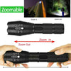 2 High Power Adjustable Focus LED Flashlight 5 Modes Lamp Battery Charger