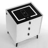 3 Charging Nightstand Side Bedside Cabinet Drawers LED Table with White Tycesihi