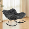 Indoor Outdoor Rocking Chair Oversized Egg Papasan Chair-Grey