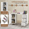 Manicure Table Nail Desk Nail Tech Table Station with 8 Metal Legs-White