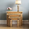 Nest of Tables Corona 3 Piece Set Solid Pine Wood Side End Living Room Table