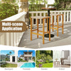 Set of 2 Outdoor Bar Stools Bar Height Chairs Patio High Stools Set w/Footrest