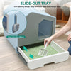 Enclosed Cat Litter Box Tray Cats Toilet with Lid Hood Scoop Pet Furniture
