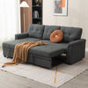 New 3 Seater Pull-Out Reversible Chaise Sofa Bed with Storage,Grey Linen Fabric