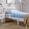 Single Pine Solid Wood Bed 3ft White Low End Slatted Base Furniture Headboard