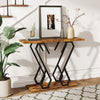 Faux Marble Console Table with Adjustable Foot Pads-Coffee