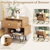 Mid Century Modern End Tables Nightstand Set of 2-Natural
