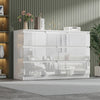 White High Gloss 7 Drawer Modern Slim Side Chest Drawers Storage Cabinet Bedroom