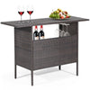 Outdoor Wicker Bar Table Rattan Bar Counter Table for Backyard