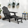 Patio Adirondack Chair All-Weather Lounge Chair w/Retractable Footrest