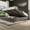 Ottoman Bed Frame Gas Lift Up Storage Bed King Size Grey Fabric Upholstered Bed