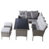 Rattan Garden Furniture Set 7 Seater Dining Table Outdoor Corner Sofa w/Cushions