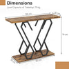 Faux Marble Console Table with Adjustable Foot Pads-Coffee