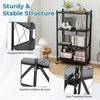 4-Tier Foldable Storage Shelf Collapsible Storage Rack-Black