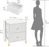 Chest of Drawers 2 Fabric Drawer Bedroom Bedside Storage Cabinet Organizer Unit