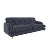 Dark Blue Velvet 3 Seater Mid Century Sofa - Beckett BCK001