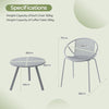 3 Pieces Bistro Set All Weather PP Patio Conversation Set-Gray