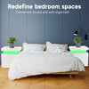 Bedside Tables White High Gloss LED Cabinets 2 Drawers Nightstand Modern Bedroom