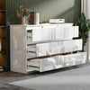 White High Gloss 7 Drawer Modern Slim Side Chest Drawers Storage Cabinet Bedroom