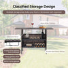 Outdoor Wicker Bar Table Rattan Bar Counter Table for Backyard