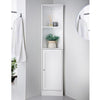 Corner Shelf Unit Bathroom Storage Cabinet with 2 Shelves 1 Door Display Tallboy