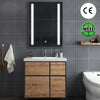 LED Bathroom Mirror Cabinet with Shaver Socket Demister Sensor Lights Vertically