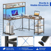Reversible Corner Computer PC Desk w/Hutch & CPU Stand-Brown
