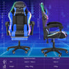 Blue Reclining Gaming Chair with Footrest & Bluetooth Speakers & RGB LED Yludier