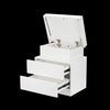Bedside Tables White High Gloss LED Cabinets 2 Drawers Nightstand Modern Bedroom