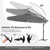 Heavy-Duty Outdoor Parasol 290 cm Offset Hanging Umbrella-Gray