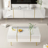 Modern High Gloss White Coffee Table & TV Cabinet Combination Set Storage Unit