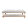 Dusk Knaresborough Light Grey Linen Button Back Coffee Table Pouffe RRP £