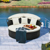 Wicker Daybed Patio Round Daybed Separated Seating Sectional Sofa