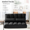 6-Position Foldable Lazy Sofa Bed Adjustable Floor Sofa-Black