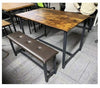 Dining Set for 4 Wood Top Table and 2 PU Leather Upholstered Bench Small Kitchen