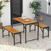 3-Pieces Patio Dining Set for 4 People-Natural