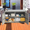330L Garden Patio Storage Container Outdoor PE Wicker Storage Box Grey