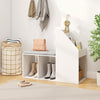 3-Tier Rack Shoe Storage Bench Entryway Bench w/ Cushion White